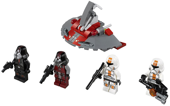 Contenu du set LEGO Star Wars 75001 Republic Troopers vs Sith Troopers Battle Pack