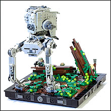 Superbe sc&eacute;nette illustrant la bataille d'Endor !