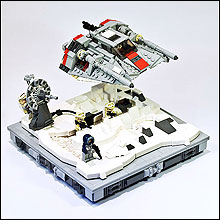 Magnifique diorama illustrant la c&eacute;l&egrave;bre bataille du Hoth du c&ocirc;t&eacute; de l'alliance rebelle - Par Marshal Banana