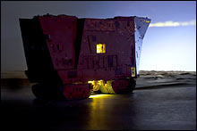 Mise en sc&egrave;ne du Sandcrawler Jawa UCS de Marshal Banana