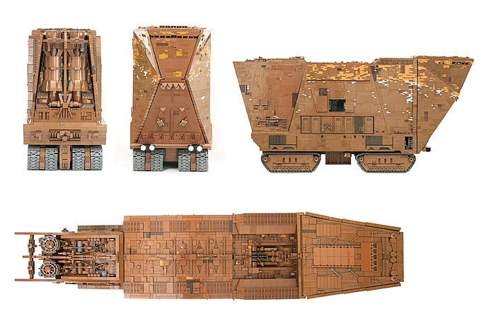 Les diff&eacute;rentes vues du M.A.G.N.I.F.I.Q.U.E. Sandcrawler Jawa UCS de Marshal Banana