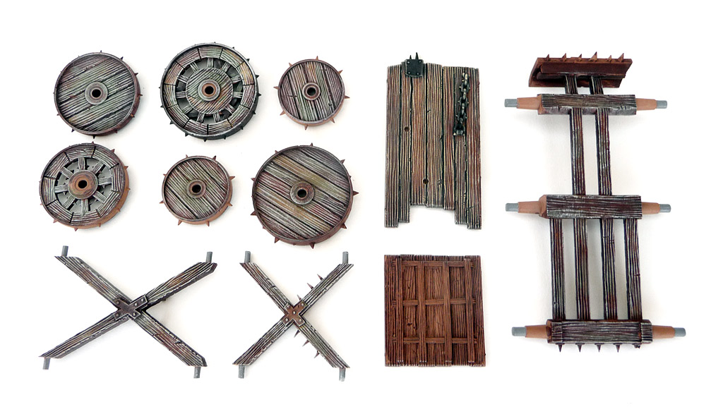 Roues, ch&acirc;ssis, planchers et renforts du Creuset de la Peste - Vue de dessous