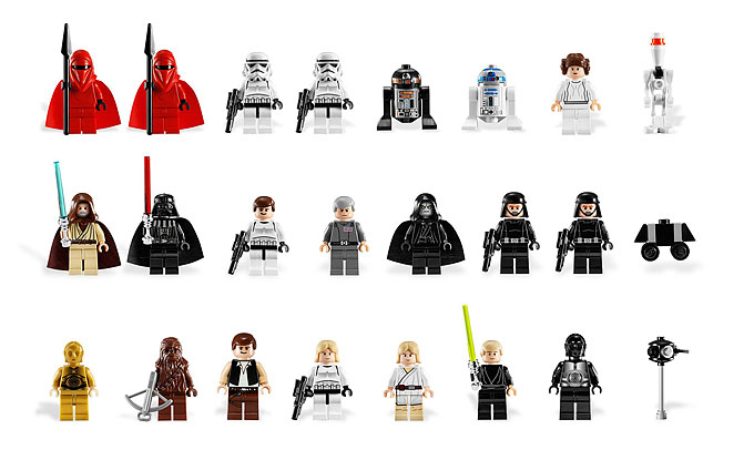 Les 24 minifigurines du set 10188 Death Star UCS