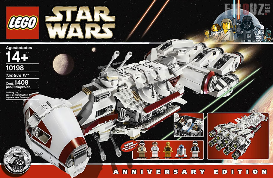 Scène illustrant la boîte du set 10198 Tantive IV UCS 10 Year Anniversary Edition, paru en 2009