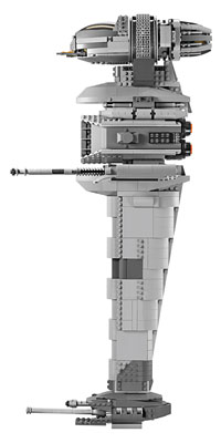 Vue de profile du set UCS 10227 B-Wing Starfighter