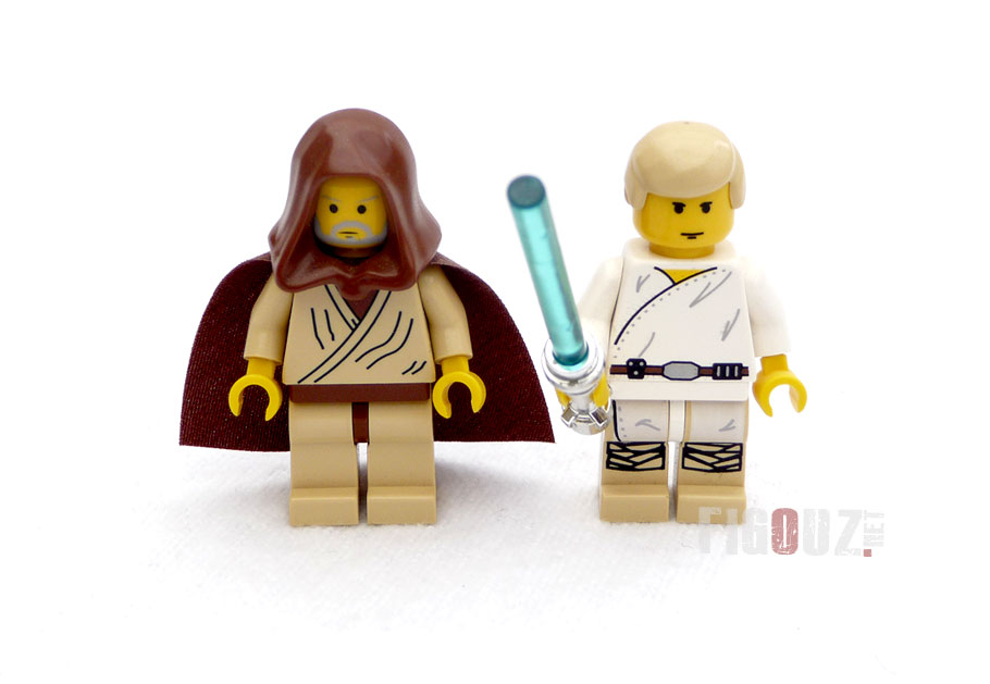 Minifigs de Luke Skywalker et Obiwan Kenobi (Version Tatooine - Modification d'Obiwan Kenobi)