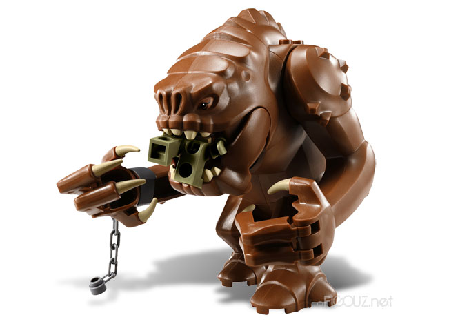 Le Rancor avale un garde Gamorréen du set LEGO 75005 Rancor Pit
