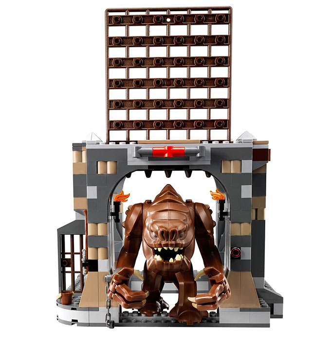La fosse du Rancor et le terrible monstre du set LEGO 75005 Rancor Pit
