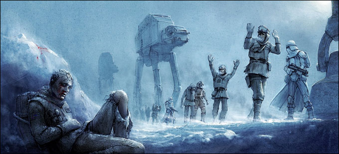 Bataille de Hoth - Le Général Carlist Rieekan et la princesse Leia au poste de commandement tactique