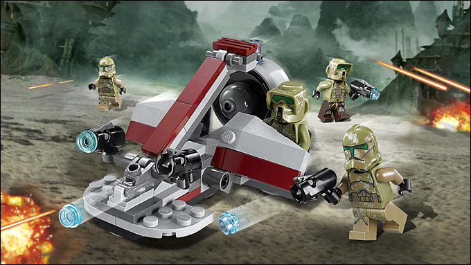 L'illustration de la boîte du set 75035 Kashyyyk Troopers Battle Pack