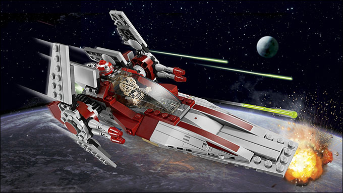 L'illustration de la boîte du set 75039 V-Wing Starfighter