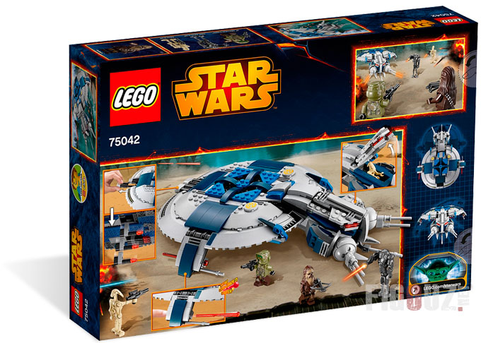 Le dos de la boîte du set 75042 Droid Gunship