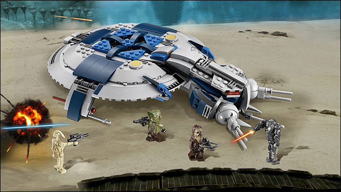 Mise en scène du set 75042 Droid Gunship