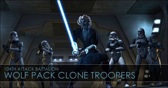 Plo Koon et les clones troopers du Wolf Pack