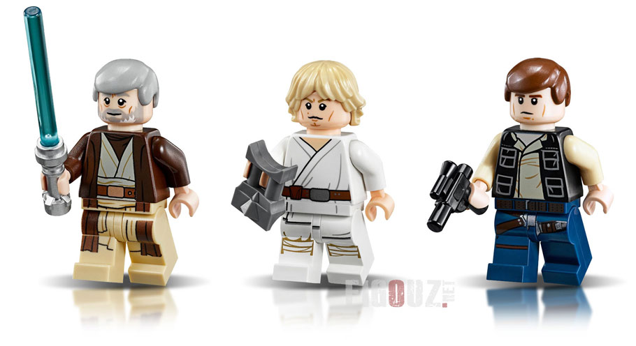 Les nouvelles minifigurines de Ben et de Luke Skywalker et la minifigurine de Han Solo