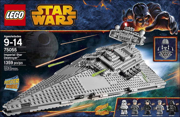 Scène illustrant la boîte du set 75055 Imperial Star Destroyer