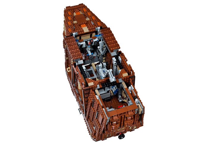 Vue de dessus de l'intérieur du Sandcrawler 75059