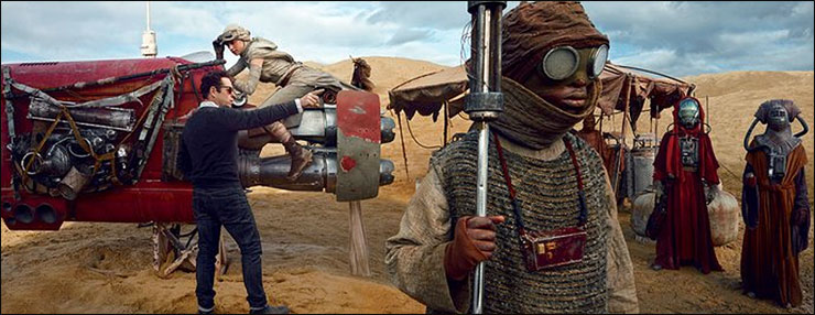 Le speeder de Rey sur le tournage de Star Wars 7 - The Force Awakens