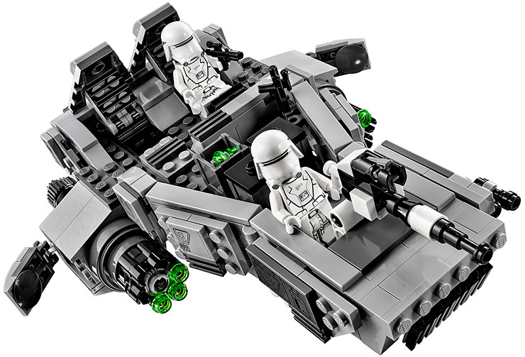 Vue détaillée du Snowspeeder du Premier Ordre du set Lego 75100