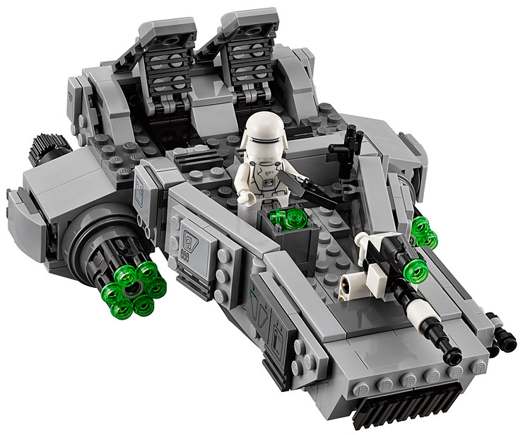 Vue détaillée du Snowspeeder du Premier Ordre du set Lego 75100