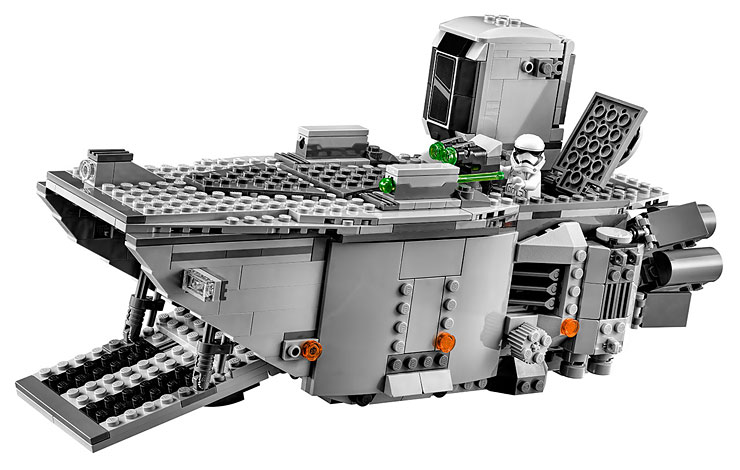 Vue détaillée du transport de troupes du Premier Ordre du set Lego 75103