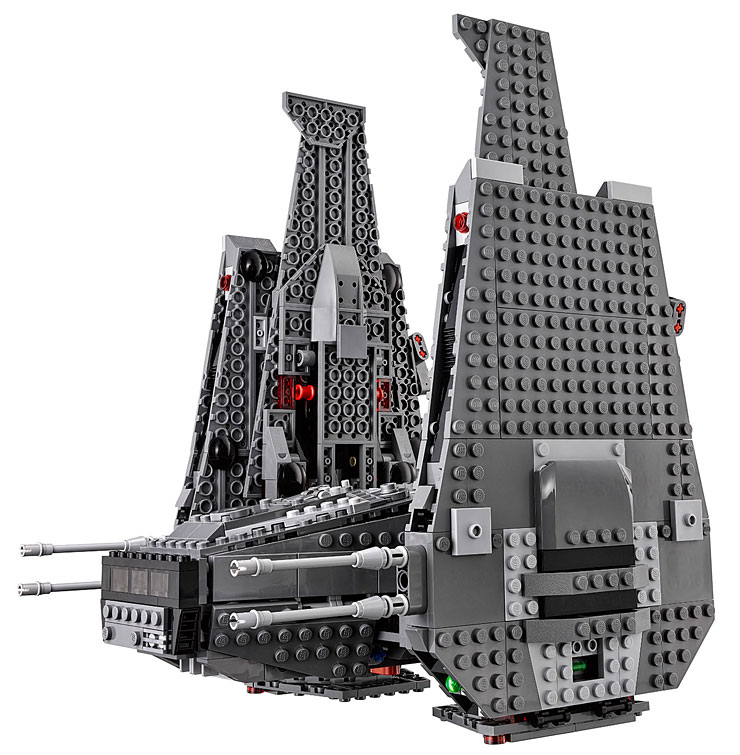 Vue détaillée de la navette de commandement de Kylo Ren du set Lego 75104
