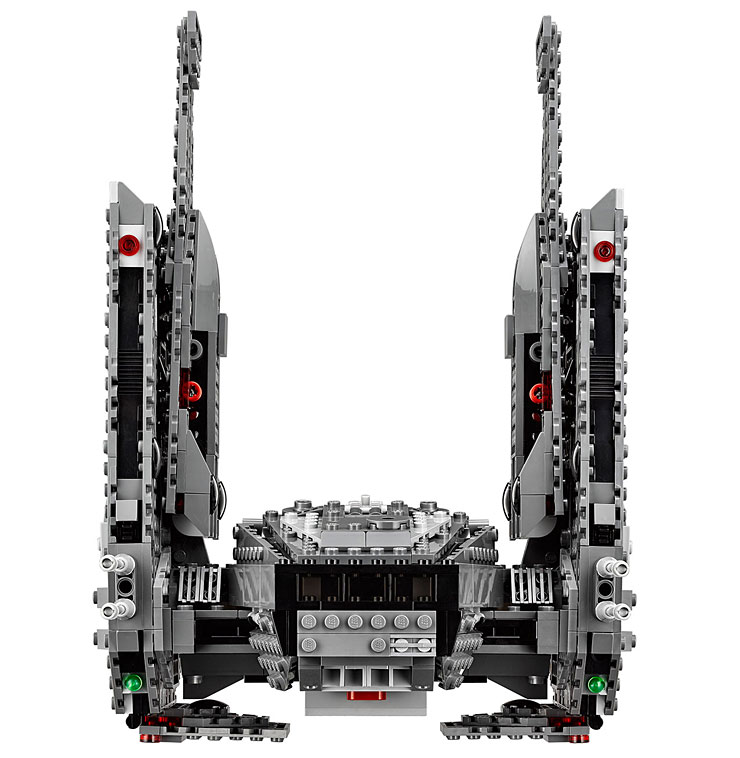 Vue détaillée de la navette de commandement de Kylo Ren du set Lego 75104