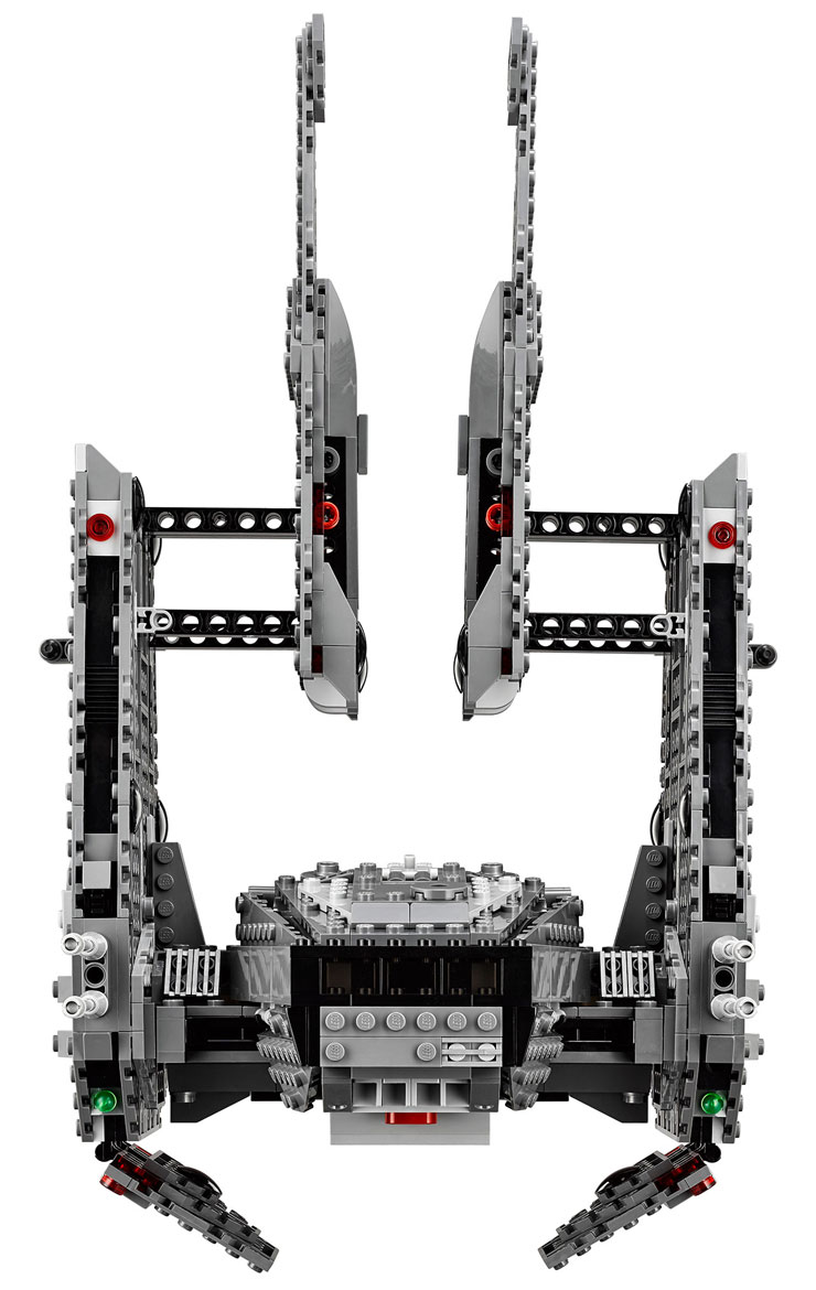 Vue détaillée de la navette de commandement de Kylo Ren du set Lego 75104