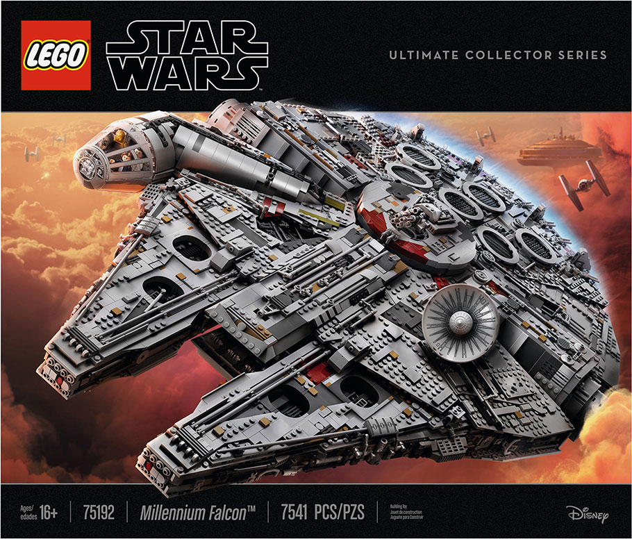L'illustration de la boîte du set 75192 Millenium Falcon - Lego Star Wars Ultimate Collector Series