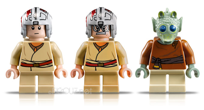 Les minifigurines d'Anakin et de Wald du set LEGO Star Wars 7962