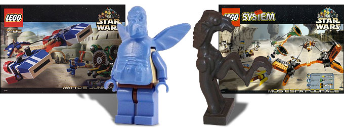 Les minifigurines de Sebulba & Watto des sets 7171 Mos Espa Podrace & 7186 Watto's Junkyard