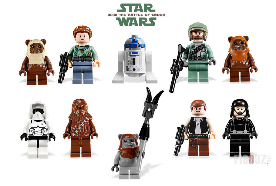 Les minifigurines du set 8038 The Battle Of Endor 10 Year Anniversary Edition, paru en 2009