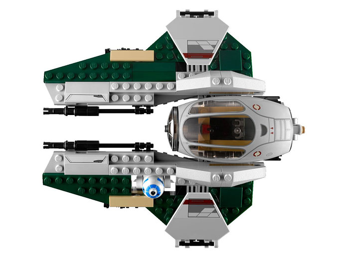 Vue du dessus du Eta-2 Actis-class light interceptor Jedi du set 9494 Anakin's Jedi Interceptor