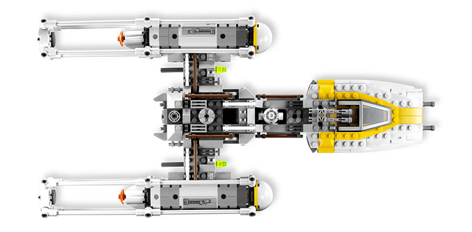 Vue du Y-Wing du set 9495 Gold Leader's Y-Wing Starfighter