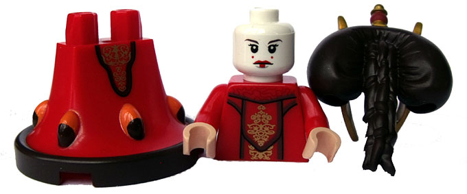 Les différentes piàces de la minifigurine LEGO Star Wars de Queen Amidala