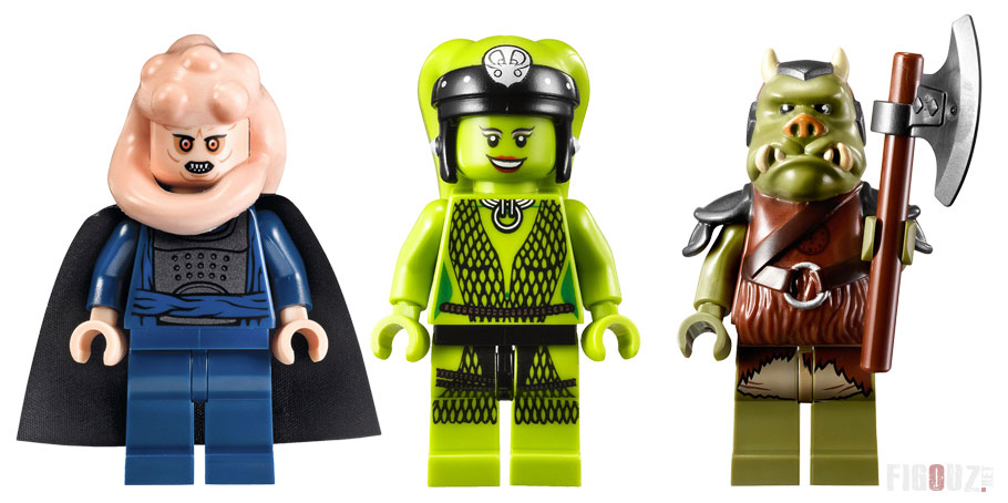 LEGO 9516 Jabba's Palace - Les minifigurines de Bib Fortuna, Oola et du garde Gamorréen
