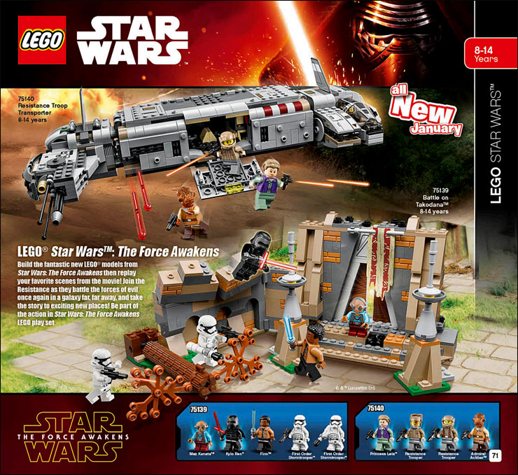 Les sets LEGO Star Wars qui paraîtront en janvier 2016