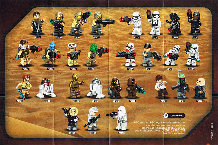 Lego Star Wars 2016 - Les minifigurines de la première vague