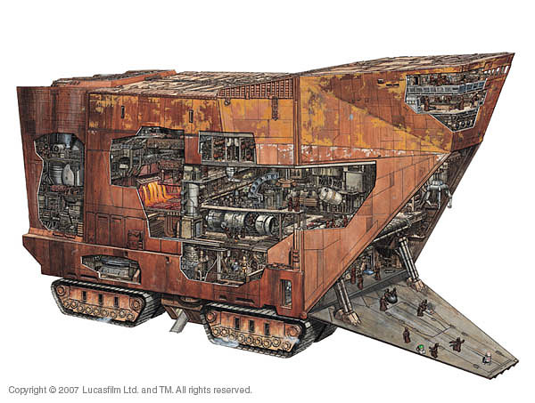 Eclaté d'un Sandcrawler Jawa