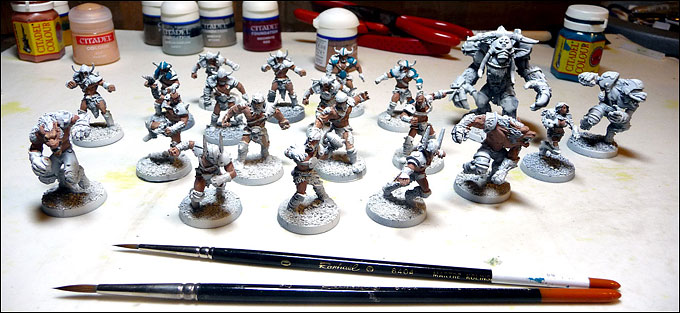 Pose des premières de bases des CH'NORD Raiders - Équipe Blood Bowl