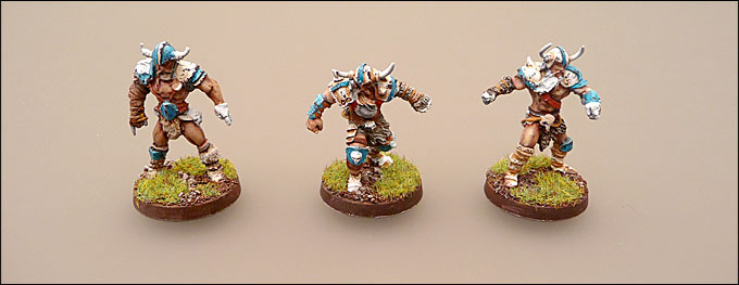 WIP de la peinture de mon équipe de Nordiques pour Blood Bowl : Les Ch'Nord Raiders !