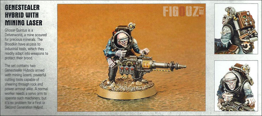 Deathwatch Overkill - Les figurines de Genestealer hybrid with mining laser