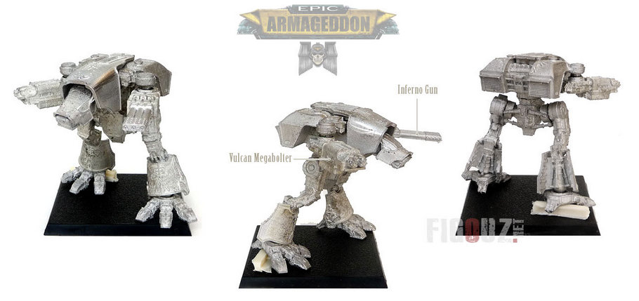 1 Titan Warhound 6mm « True Scale » armé d'un Vulcan Megaboler et d'un Inferno Gun pour Epic