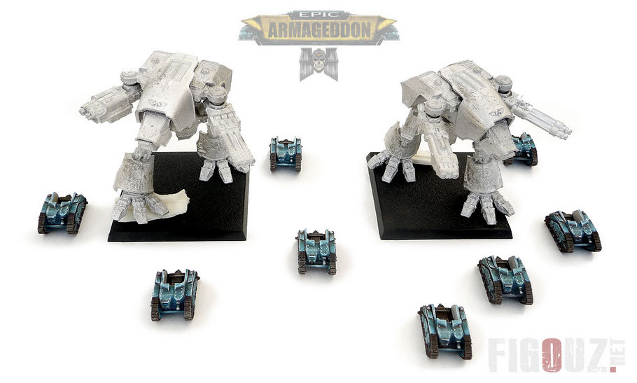 2 Titans Warhound « True Scale » et 8 Centaures pour ma DKOK Epic Armageddon