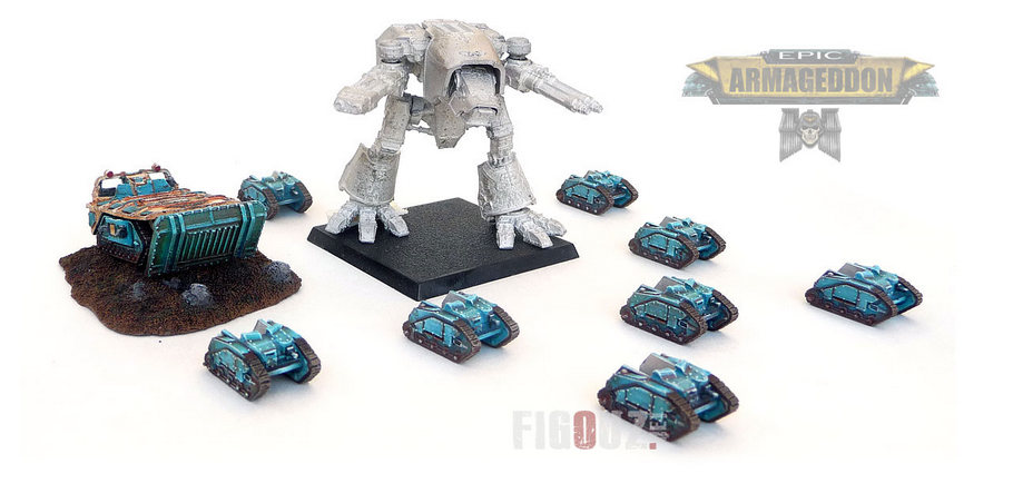 1 Titan Warhound « True Scale », 1 Gorgone et 8 Centaures pour ma DKOK Epic Armageddon