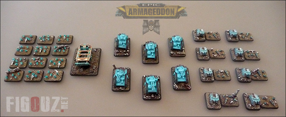 Soclage et peinture de mes chars Lourds Macharius pour Epic Armageddon !