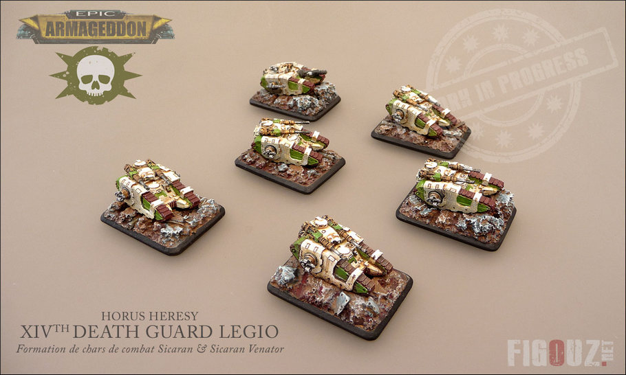 Death Guard Pre-Heresy Epic Armageddon - Formation de chars Sicaran