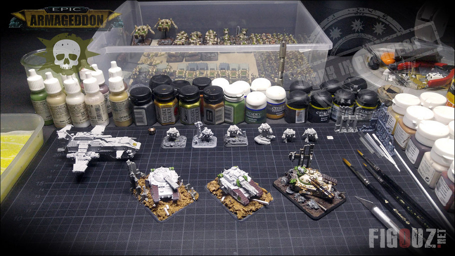 Death Guard Pre-Heresy - Création de socles scéniques pour un Fellglaive & un Falchion