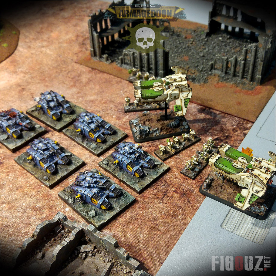 Epic Armageddon 30K - Assaut des Breachers en Caestus de la Death Guard sur une formation de Sicarans Space Wolves