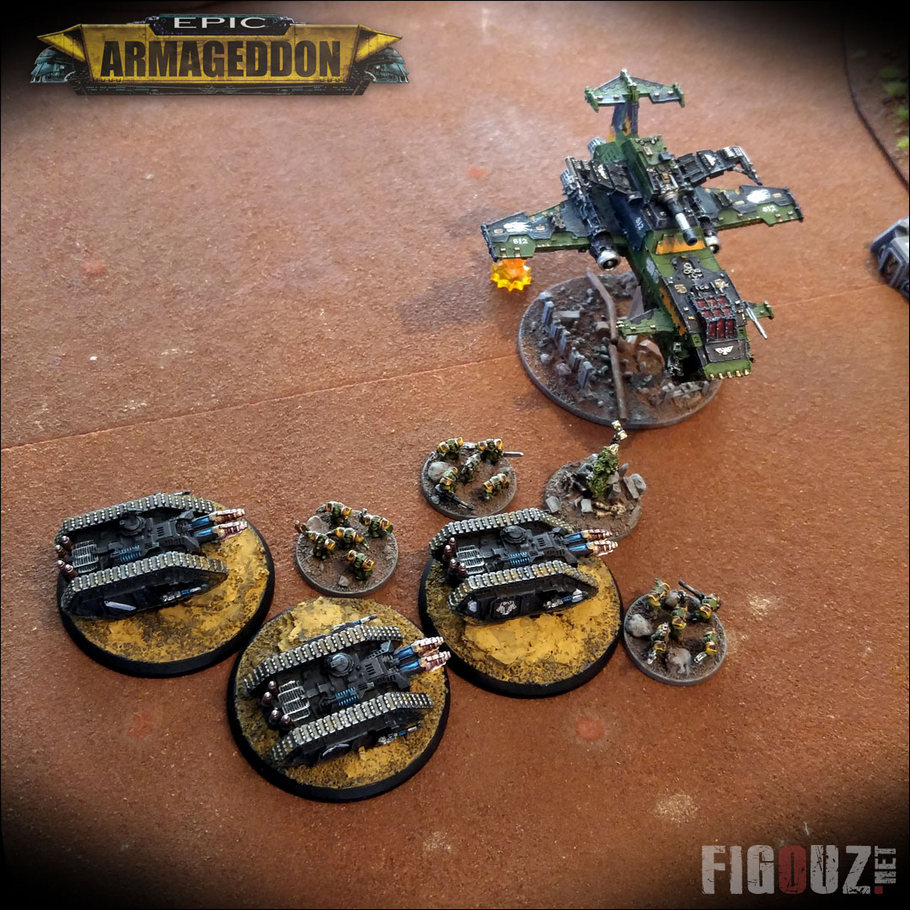 Epic Armageddon 30K - Assaut du primarque des Salamanders Vulkan  et sa garde sur une formation de Cerberus de la Raven Guard